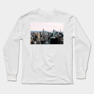 Aerial view at sunset of New York City Long Sleeve T-Shirt